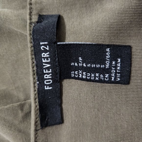 Forever 21 Women's Small Army Green Crop Wide Leg Strappy Summer Jumpsuit - Picture 5 of 7